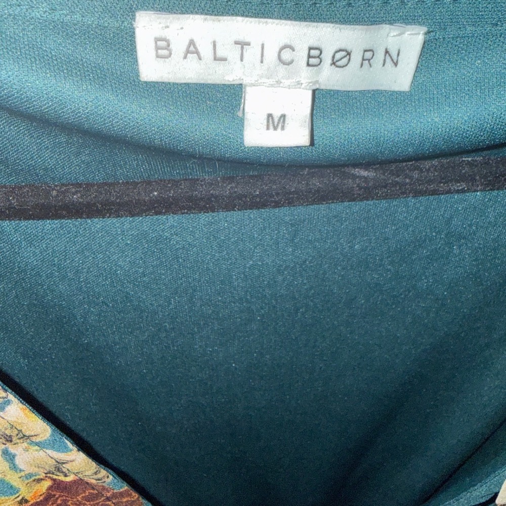 Baltic Born Madeline Teal Floral Maxi Dress V-Neck Flutter Sleeve - Picture 4 of 4